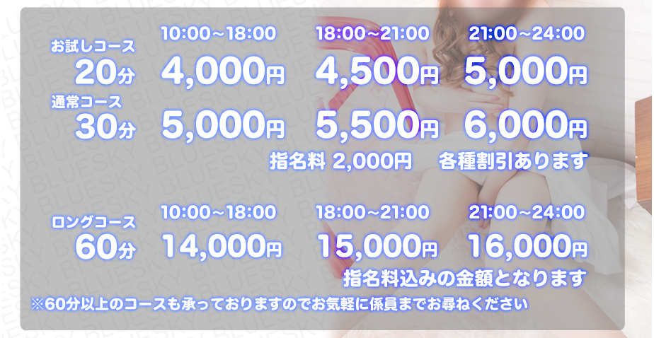 高円寺ブルースカイ 料金システム